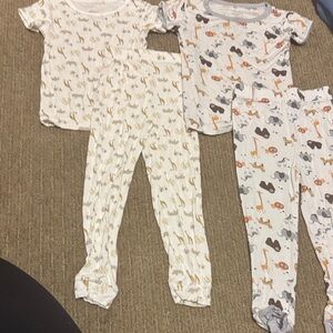 Charming Kids Pajama Set - Giraffe and Elephant Print